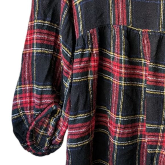 Zara black Stewart tartan v neck mini Dress sz s - Picture 3 of 7